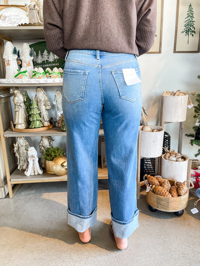 Flying Monkey Moorland High Rise Cuff Wide Leg Jean