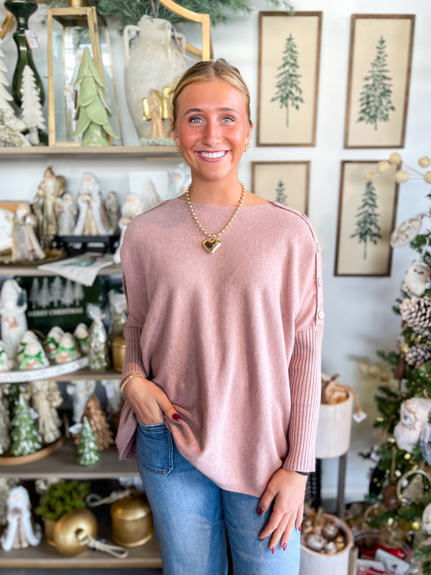 Sheffield Button Sweater One Size