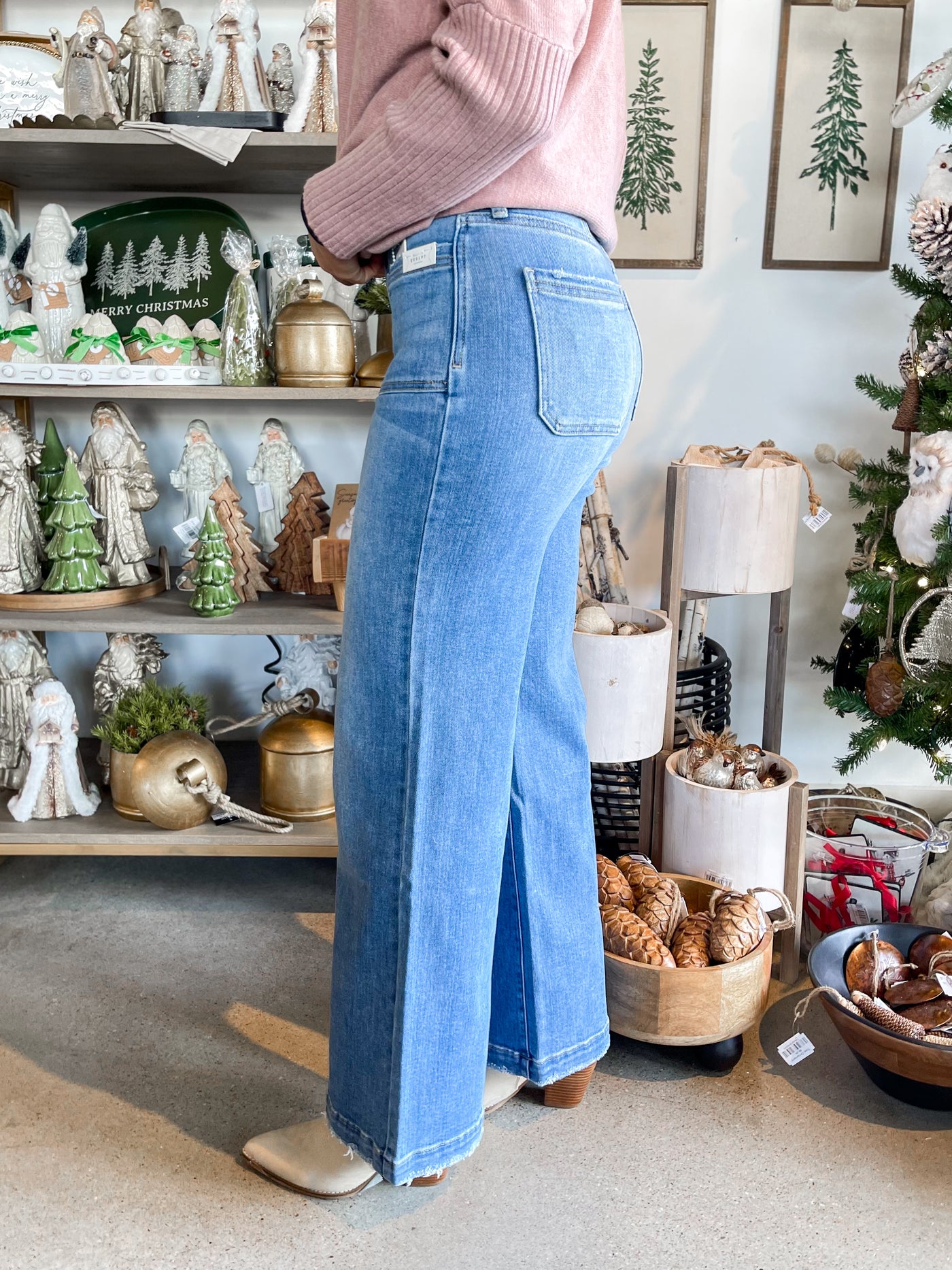 Artemis Vintage Eco Friendly Fabric High Rise Slim Palazzo Jean