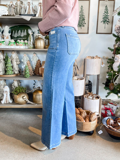 Artemis Vintage Eco Friendly Fabric High Rise Slim Palazzo Jean