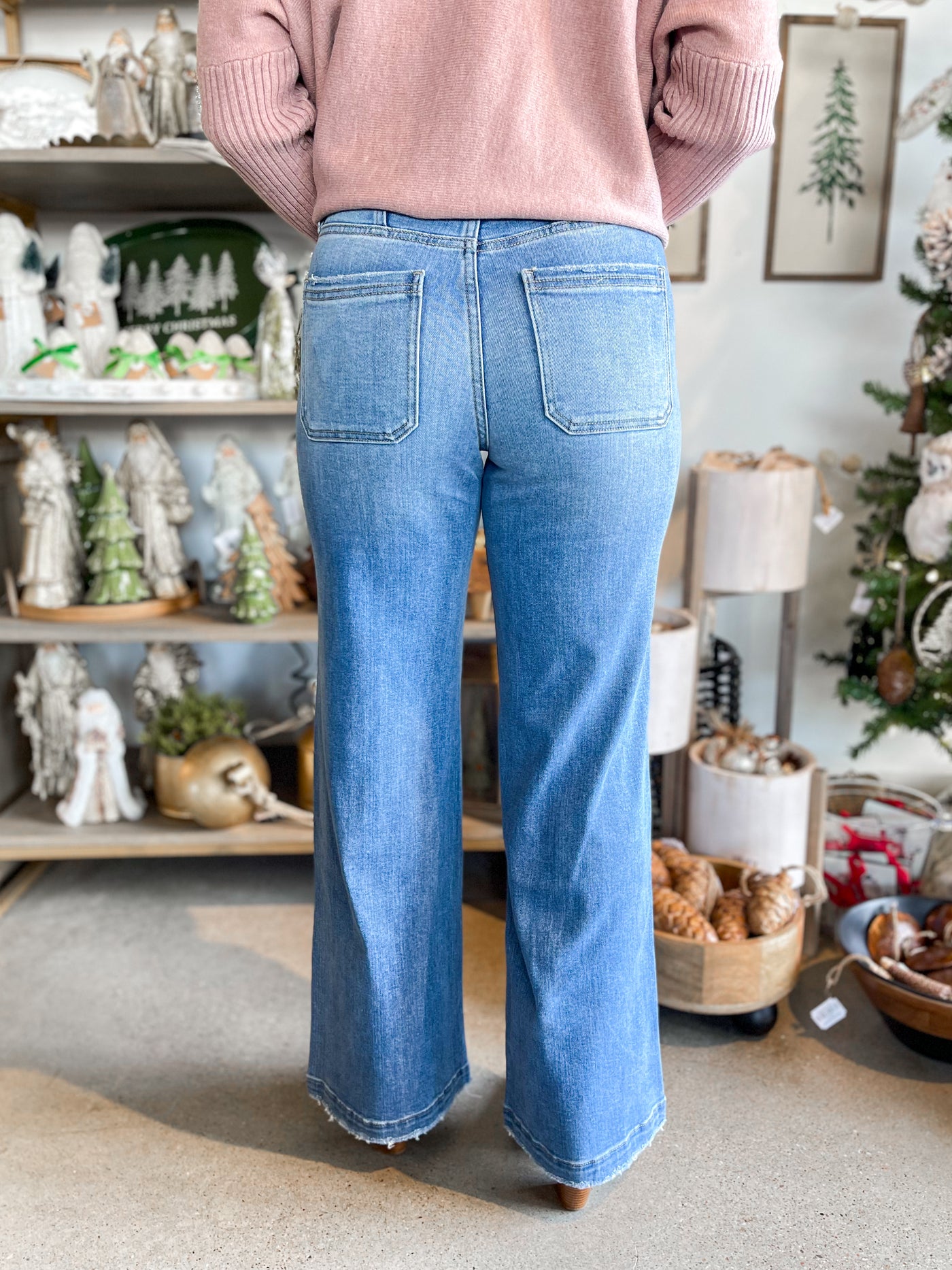 Artemis Vintage Eco Friendly Fabric High Rise Slim Palazzo Jean