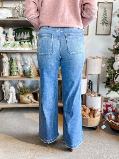 Artemis Vintage Eco Friendly Fabric High Rise Slim Palazzo Jean