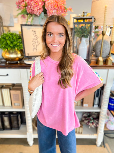 Bubble Gum Crochet Side Top