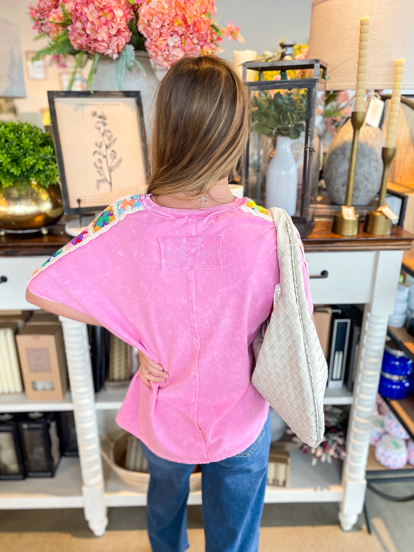 Bubble Gum Crochet Side Top