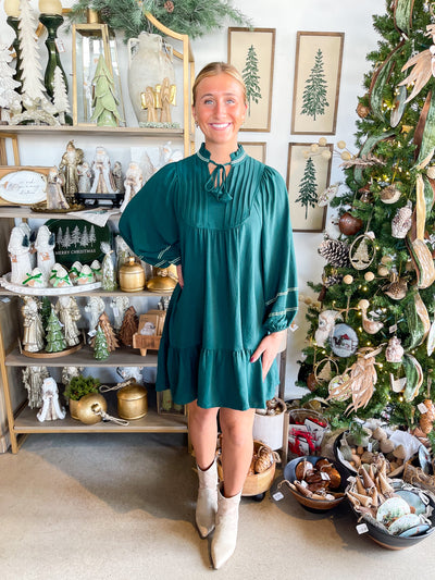 Umgee Hunter Green Beck Dress