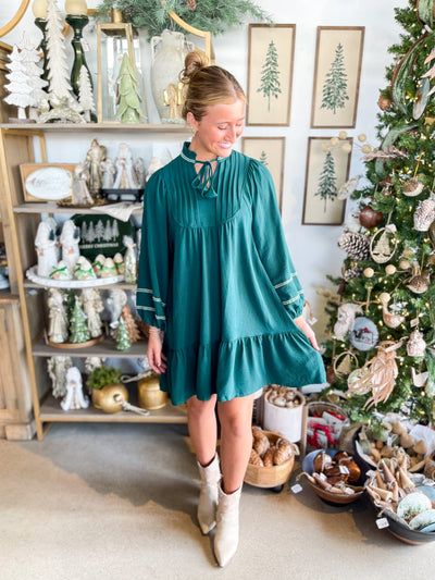 Umgee Hunter Green Beck Dress