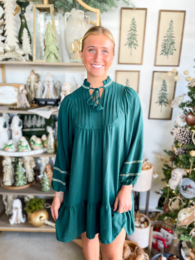 Umgee Hunter Green Beck Dress