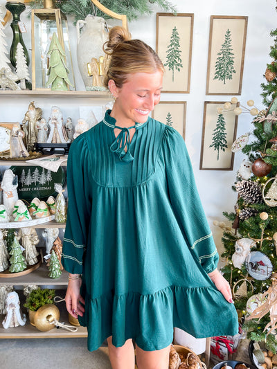 Umgee Hunter Green Beck Dress