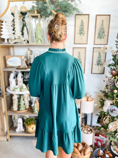 Umgee Hunter Green Beck Dress