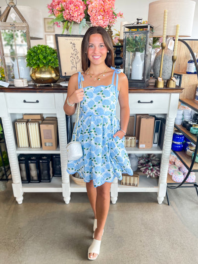 Entro Blue Hydrangea Dress