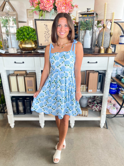Entro Blue Hydrangea Dress