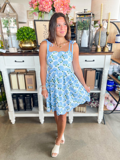 Entro Blue Hydrangea Dress