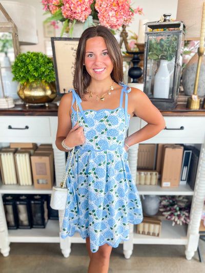 Entro Blue Hydrangea Dress