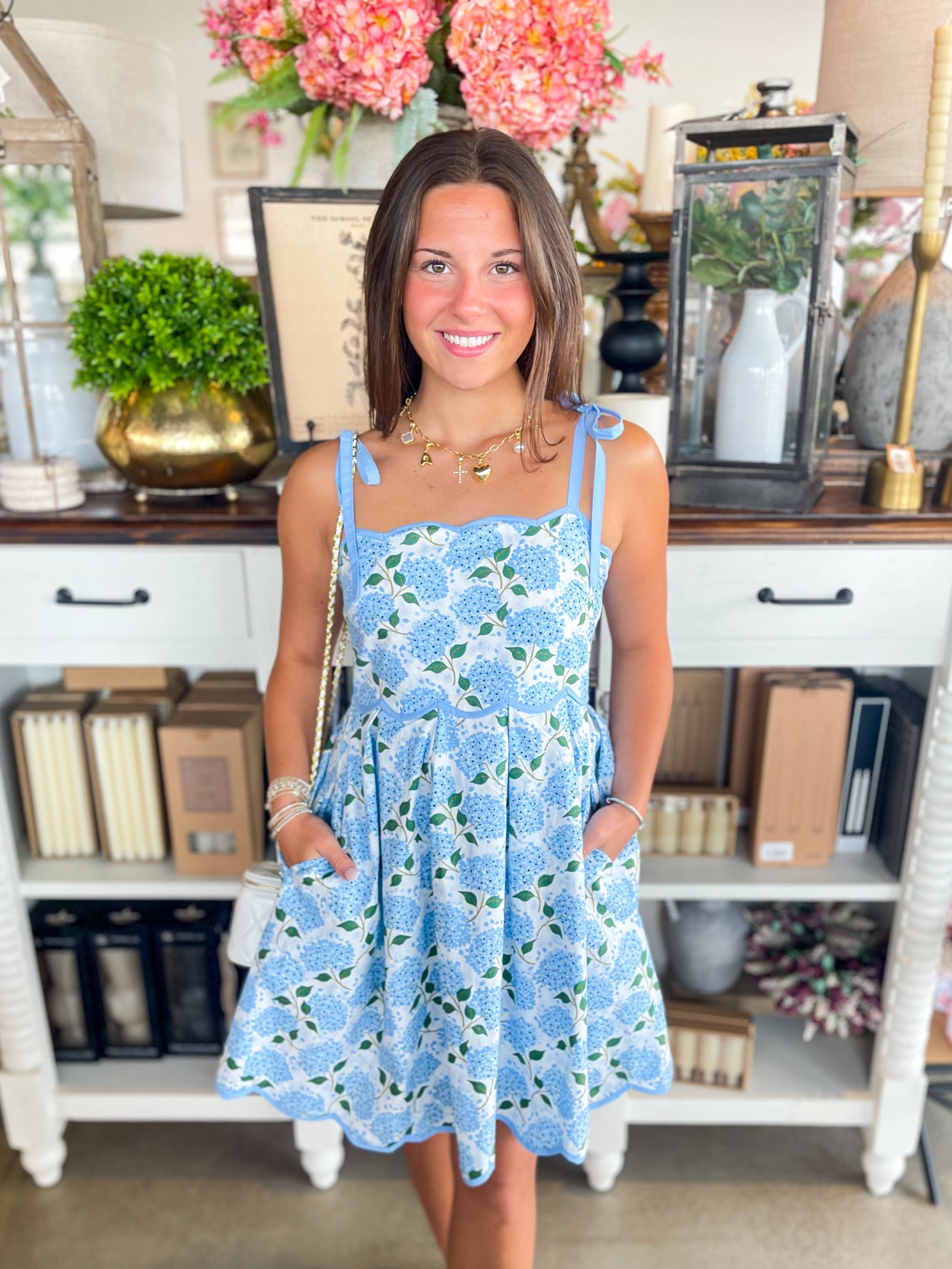 Entro Blue Hydrangea Dress