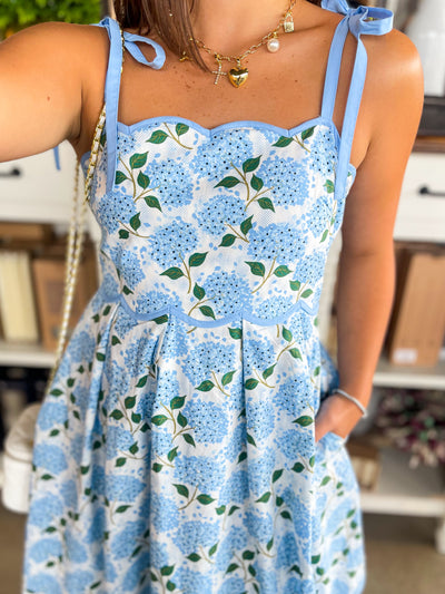 Entro Blue Hydrangea Dress
