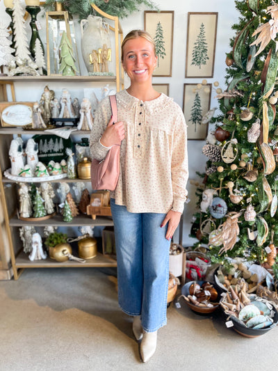 Easel Ecru Printed Ashley Top