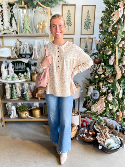 Easel Ecru Printed Ashley Top