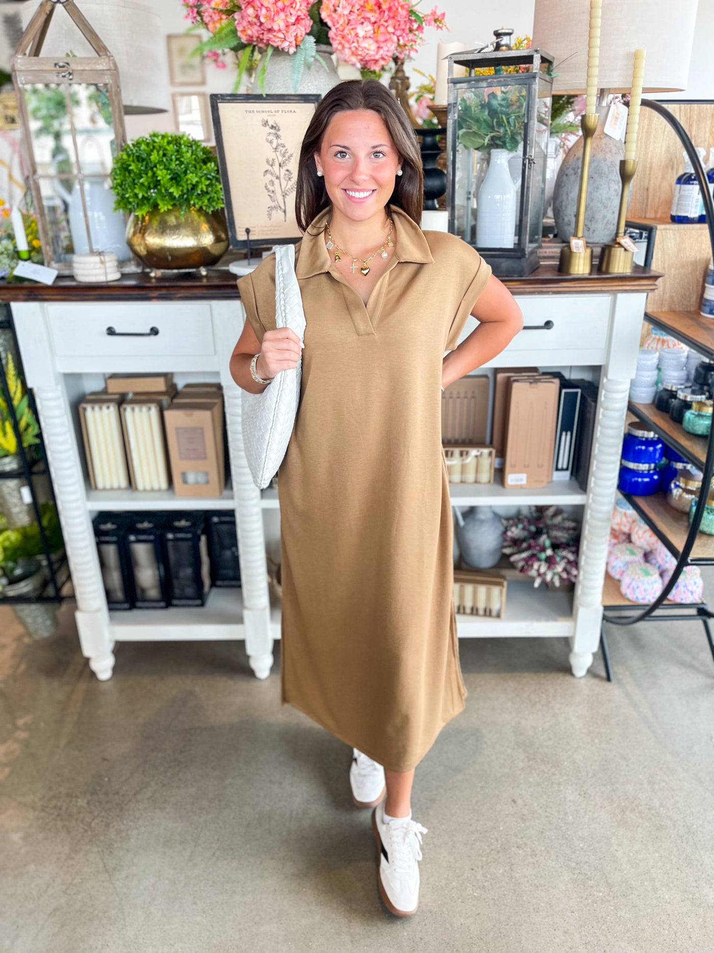 Jodifl Taupe Long Cassie Dress