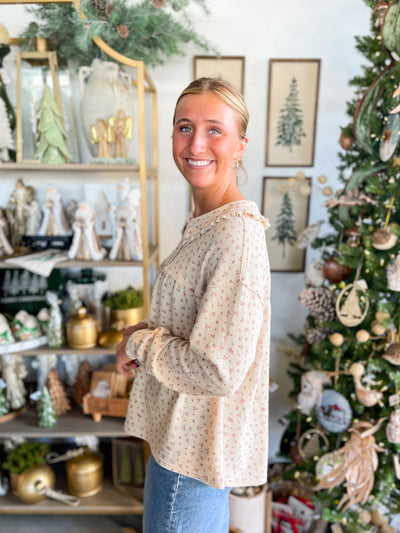 Easel Ecru Printed Ashley Top