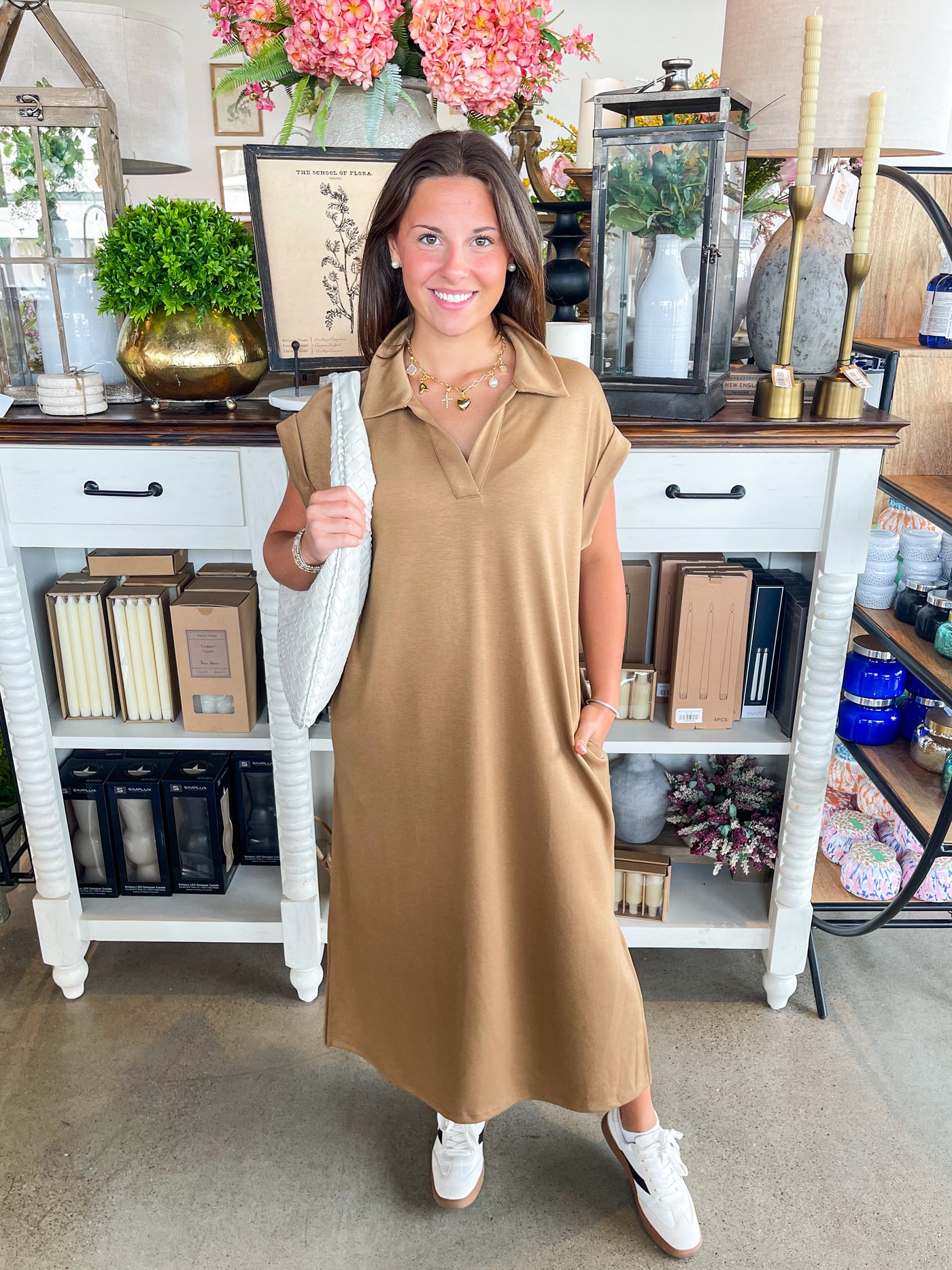 Jodifl Taupe Long Cassie Dress
