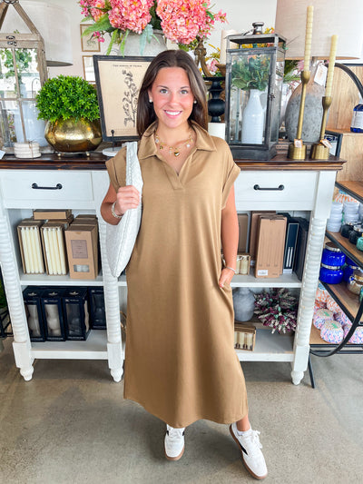 Jodifl Taupe Long Cassie Dress