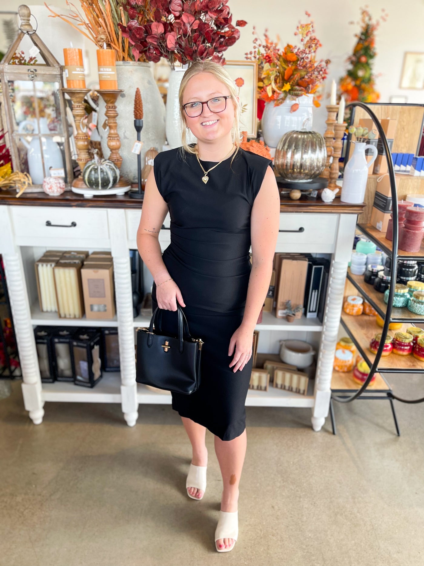 Black Glam Midi Dress