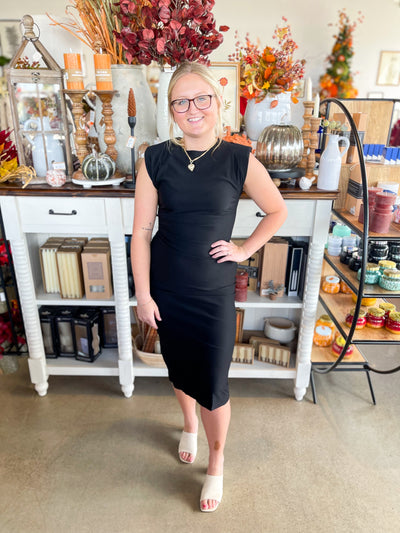 Black Glam Midi Dress