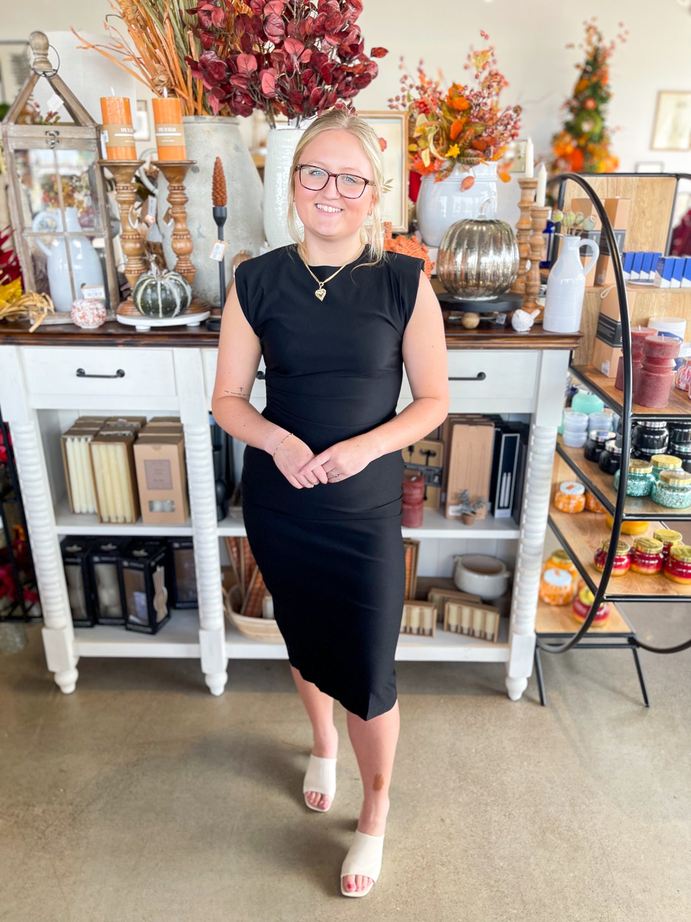 Black Glam Midi Dress