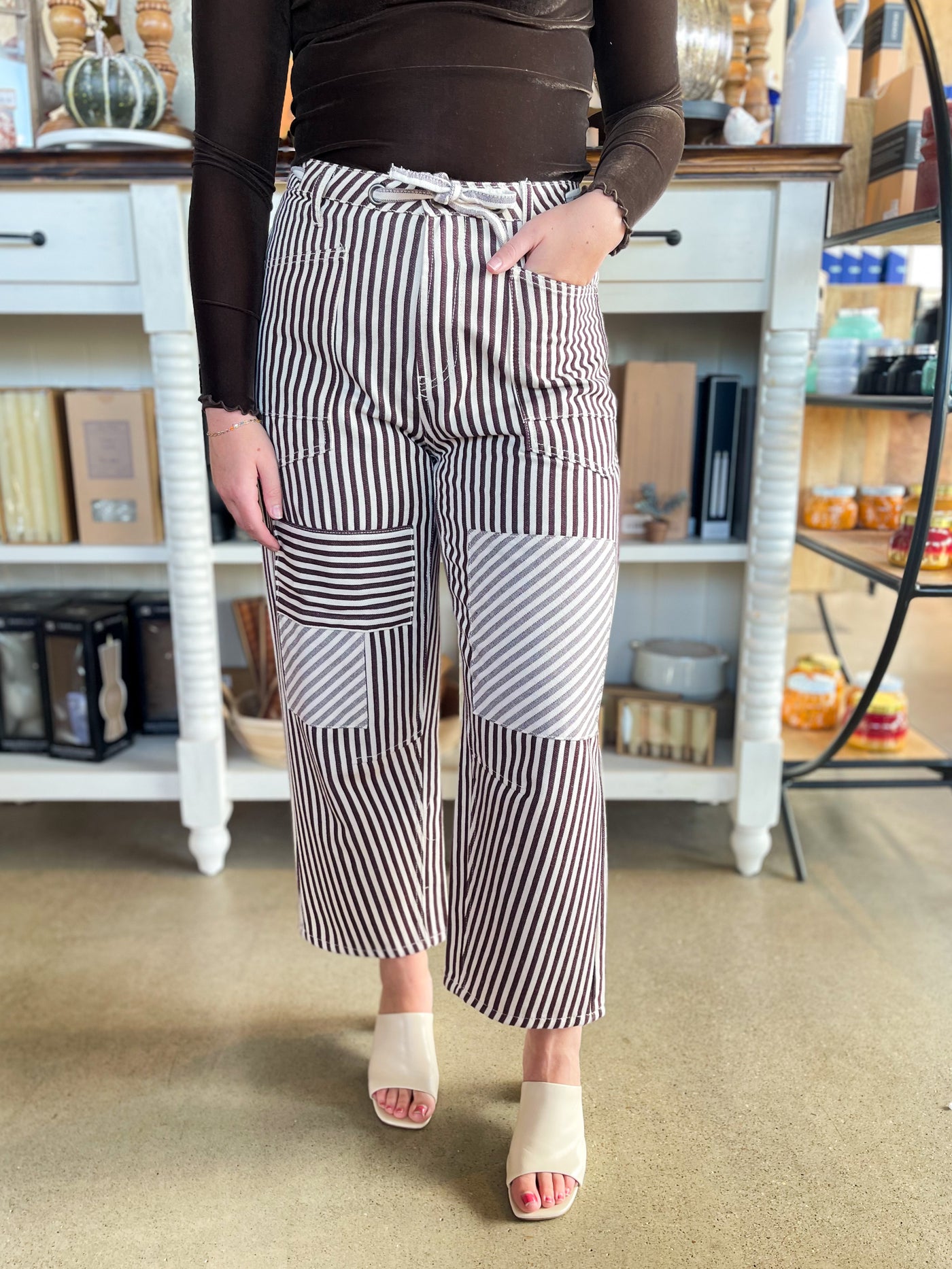 Easel Eggplant Washed Twill Pants