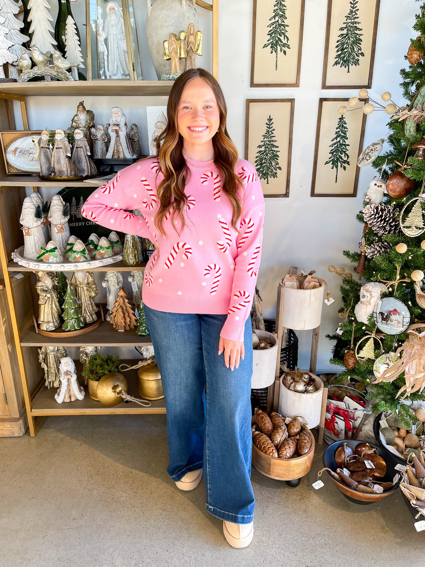 Pink Candy Cane Sweater