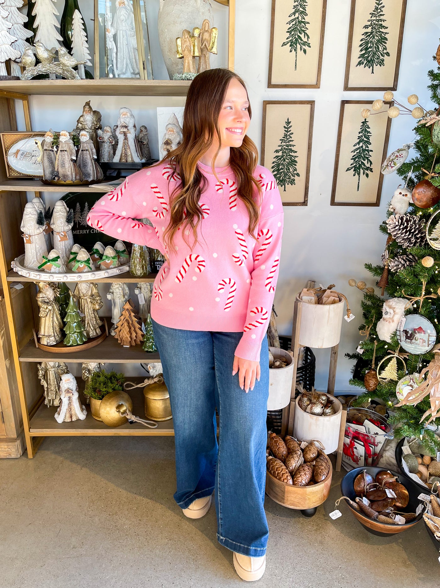 Pink Candy Cane Sweater