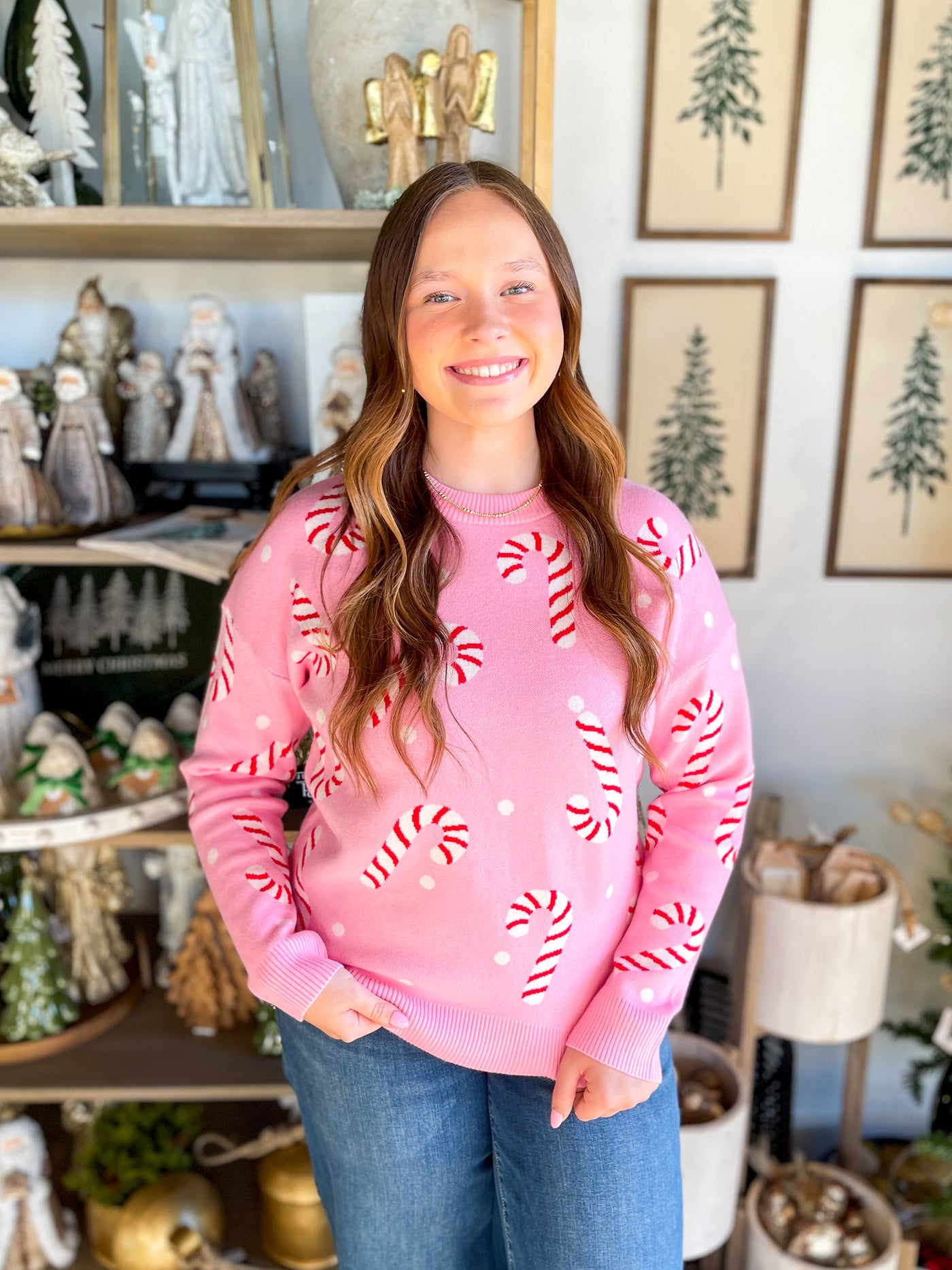 Pink Candy Cane Sweater