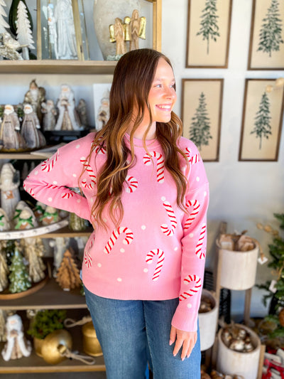 Pink Candy Cane Sweater