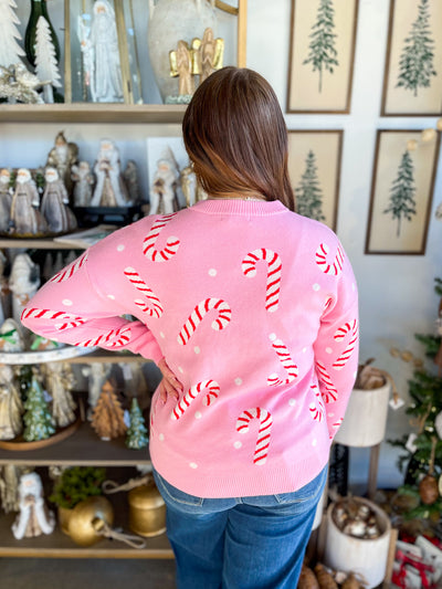 Pink Candy Cane Sweater