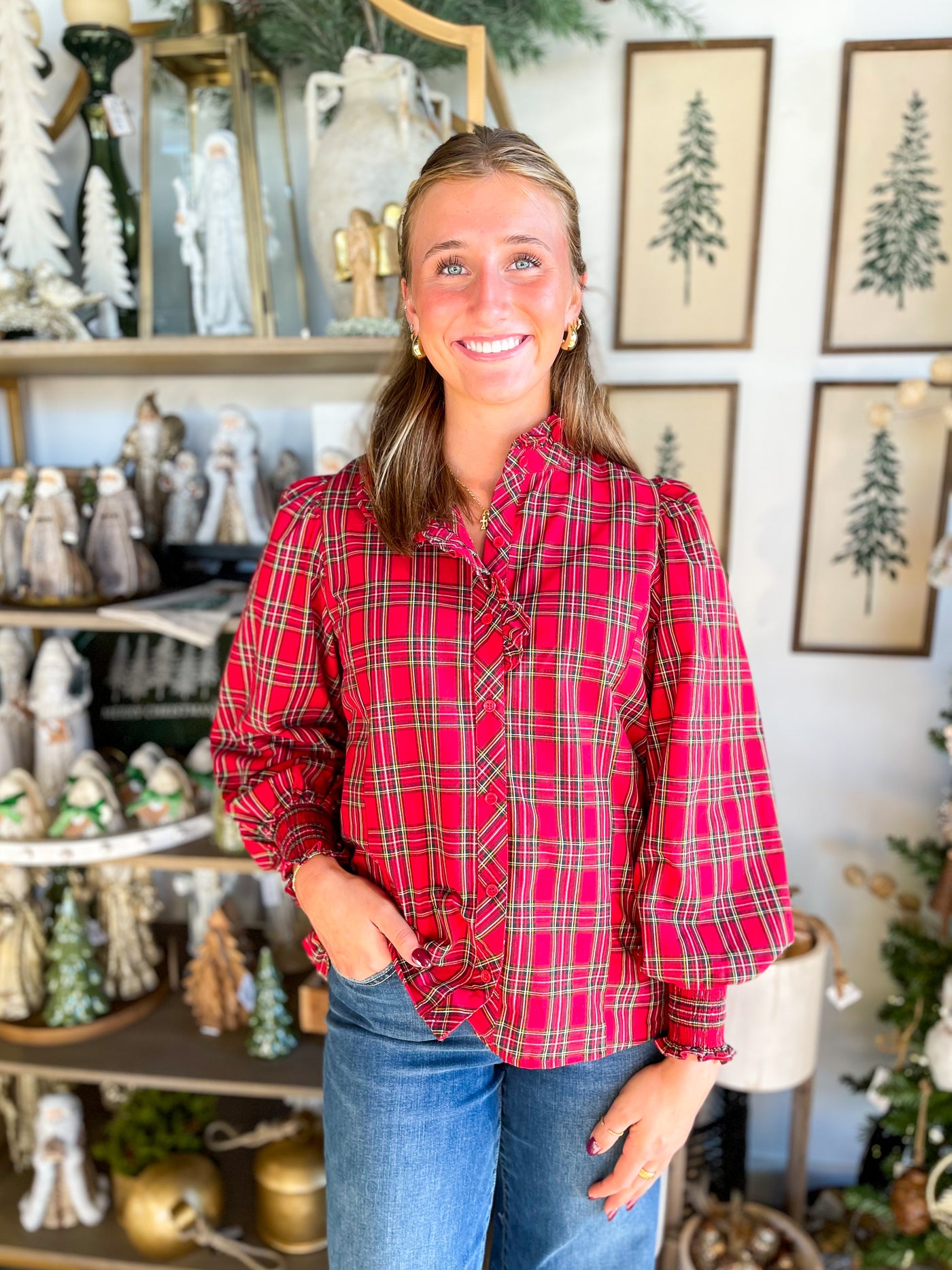 Entro Red Monroe Top