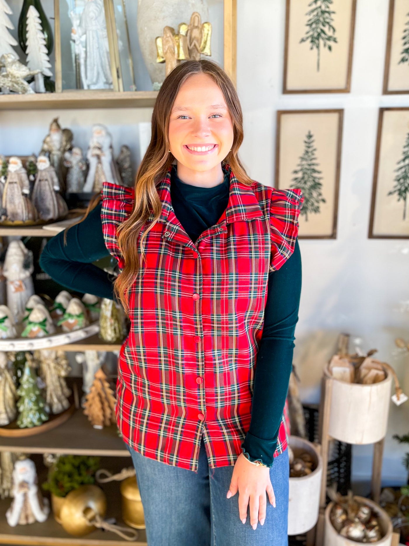 Scottie Red Plaid Vest