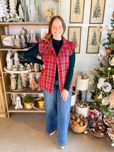 Scottie Red Plaid Vest