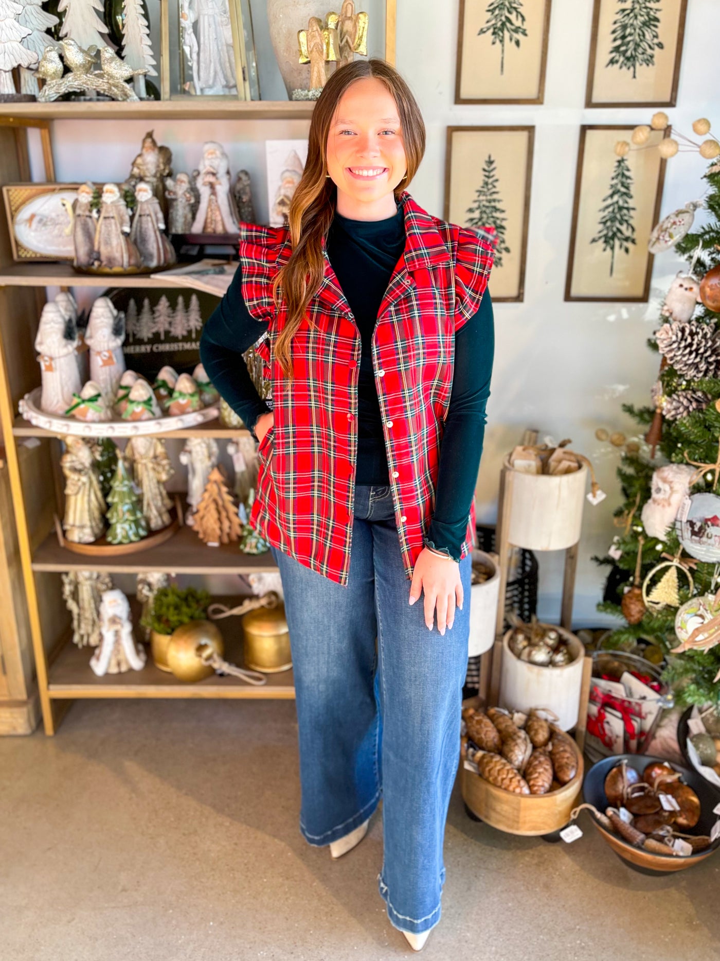 Scottie Red Plaid Vest