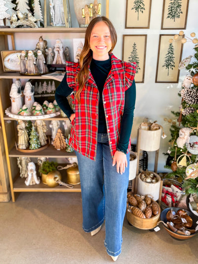 Scottie Red Plaid Vest