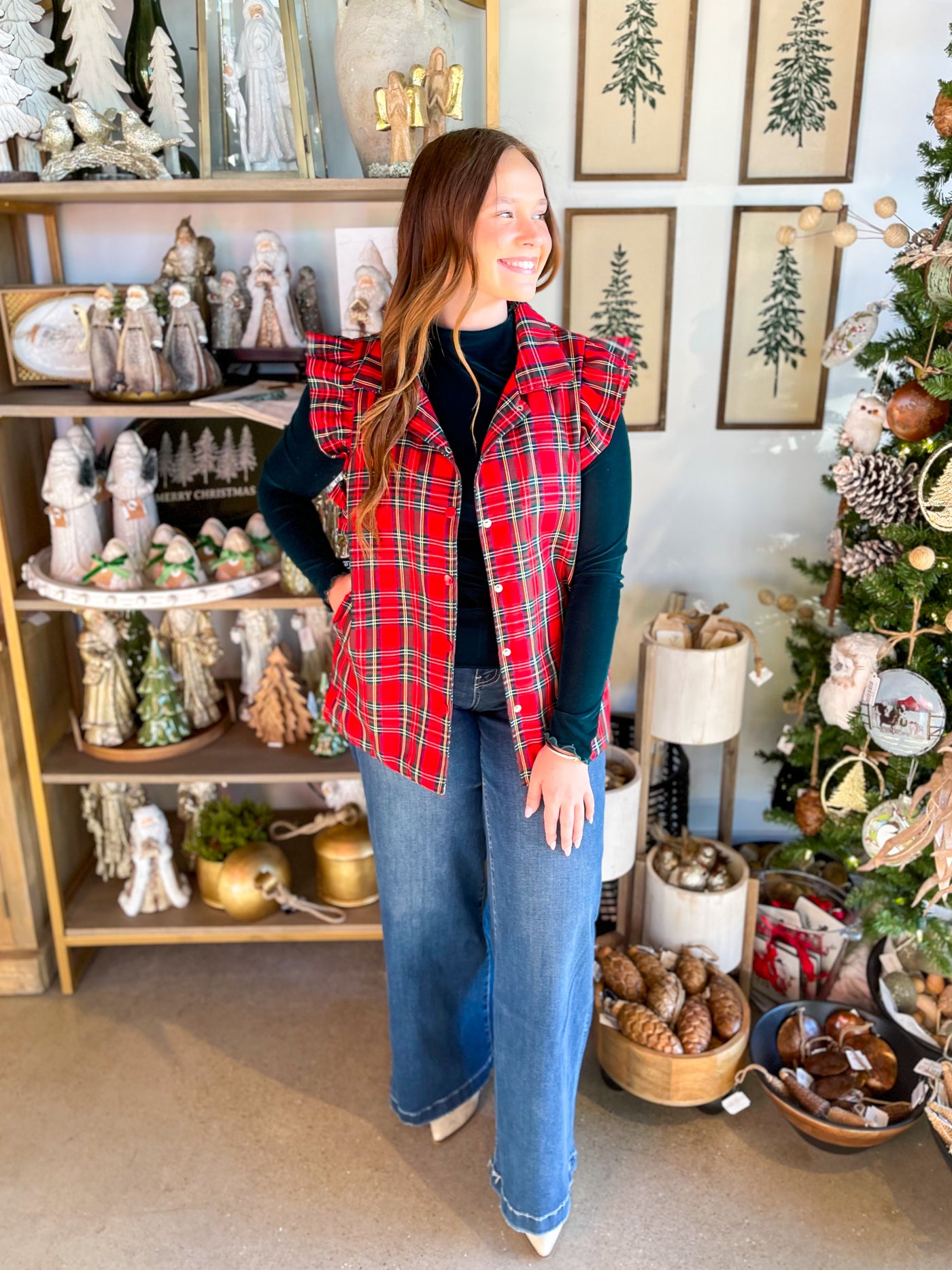 Scottie Red Plaid Vest