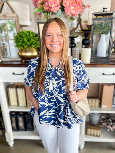 Indigo Multi Printed Candie Blouse