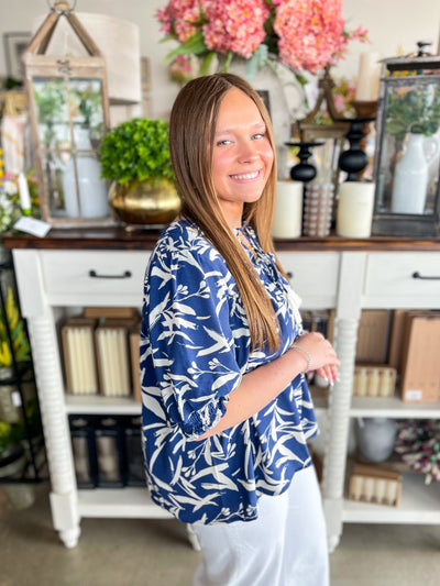 Indigo Multi Printed Candie Blouse