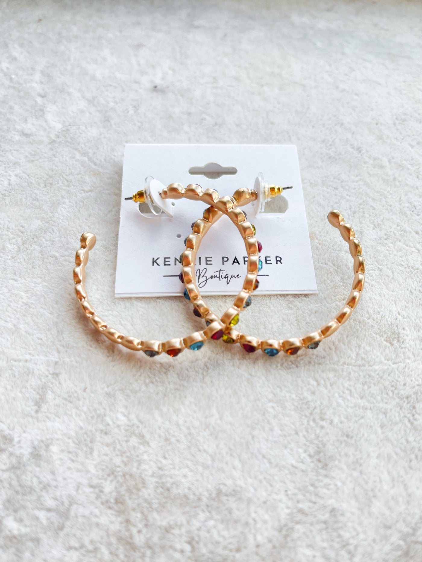 Archer Bead Pave Open Hoops