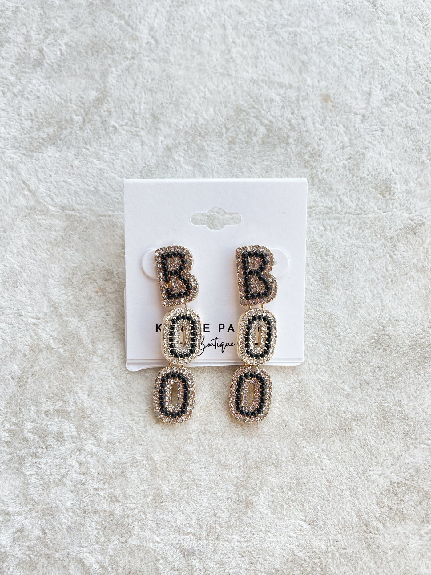 Boo With Crystal Earrings