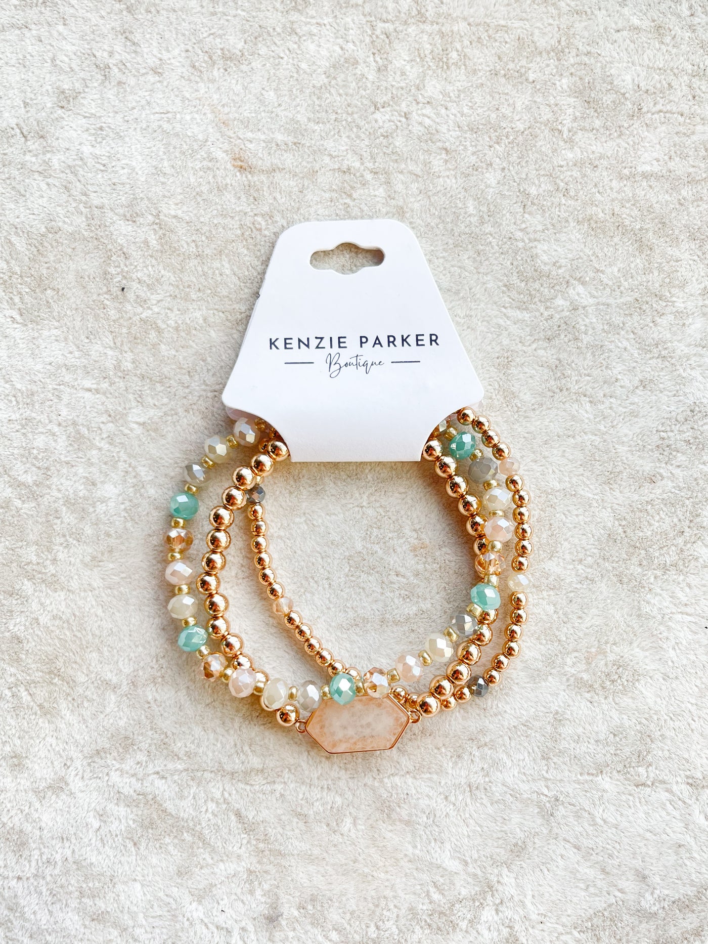 Lennox Hexagon Stone & Bead Bracelet