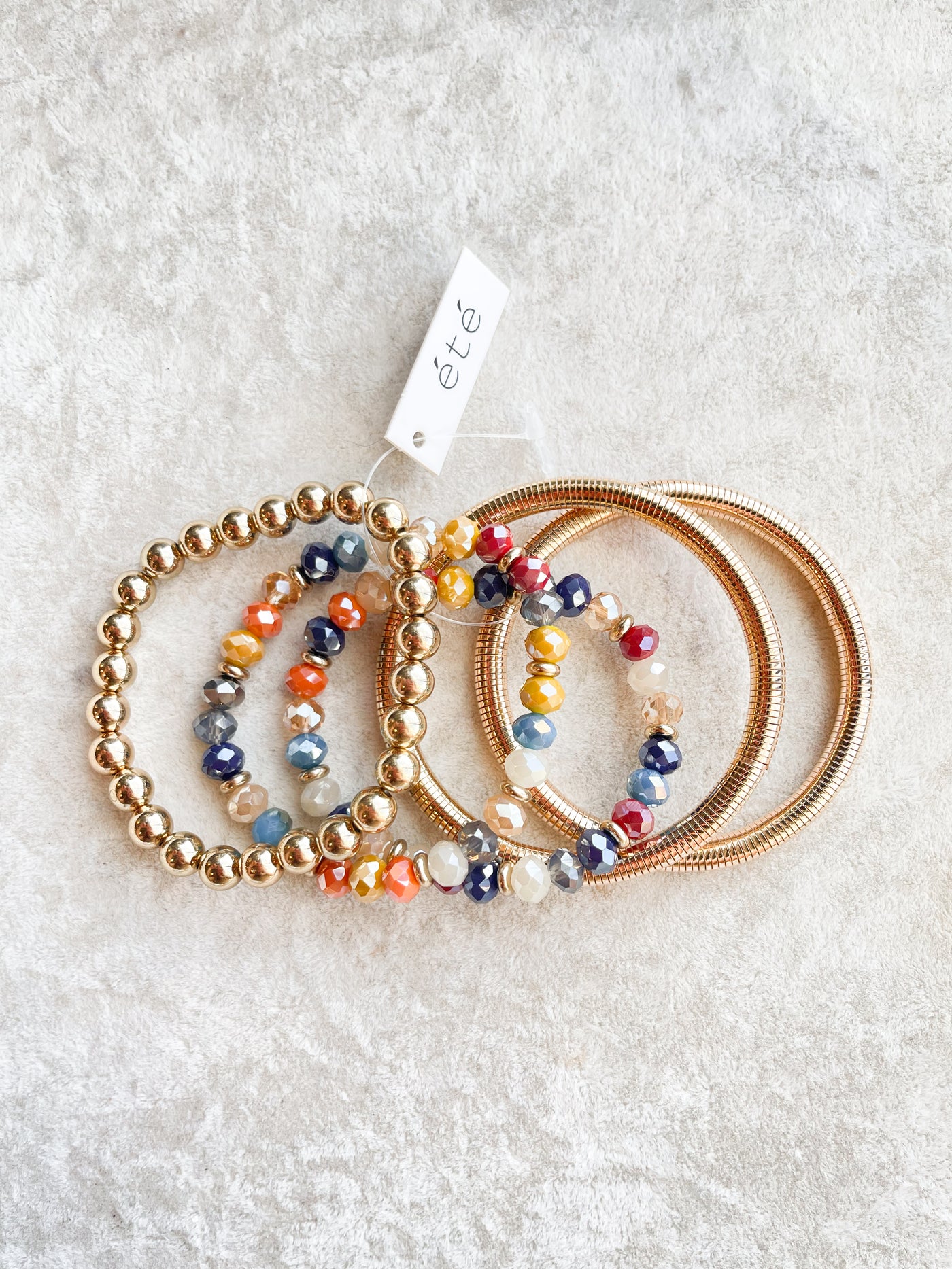 Mateo 5 Row Metal Bead Bracelet
