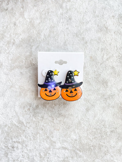 Halloween Pumpkin Light Up Earrings