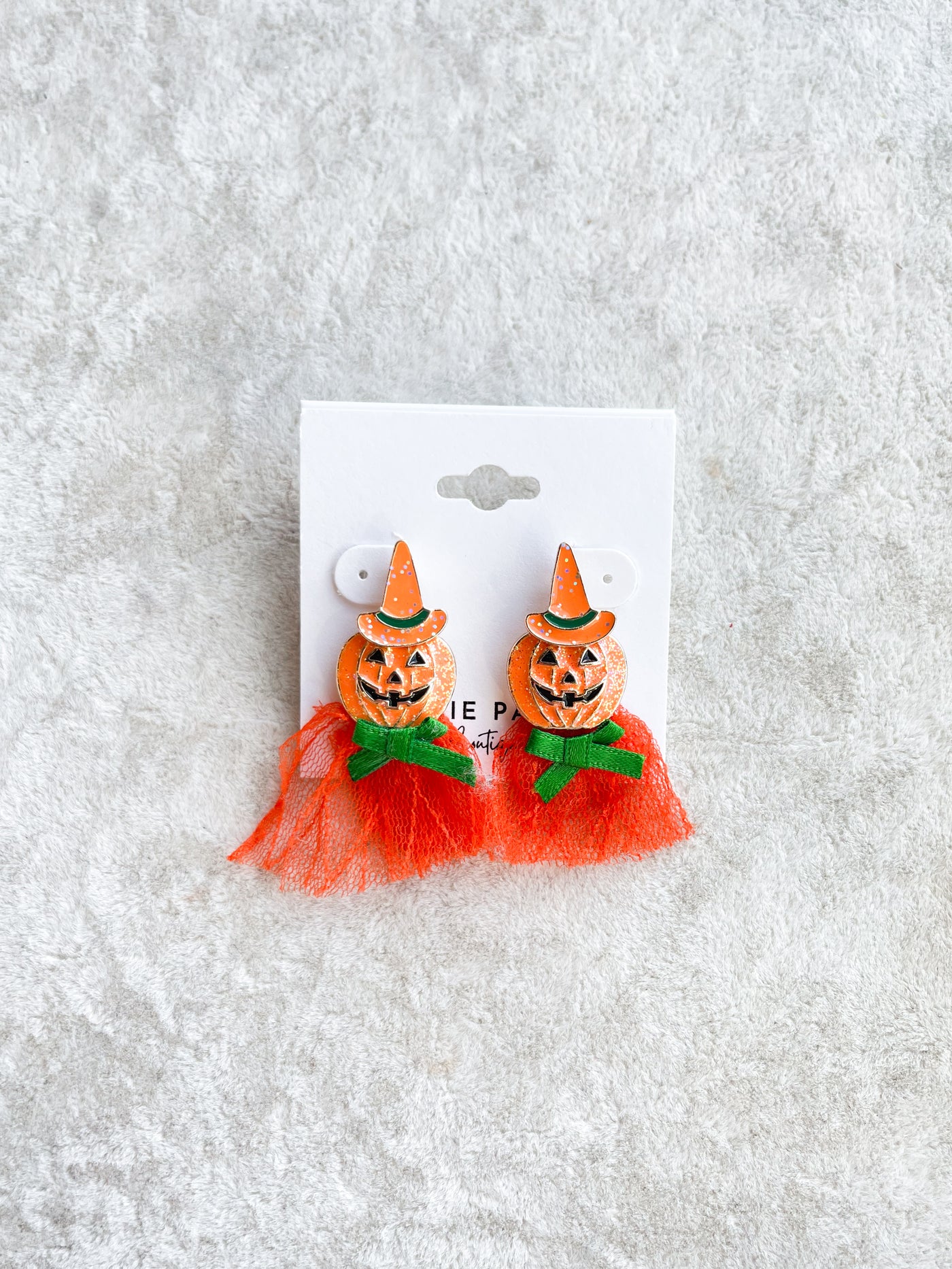 Pumpkin Witch & Lace Cape Earrings