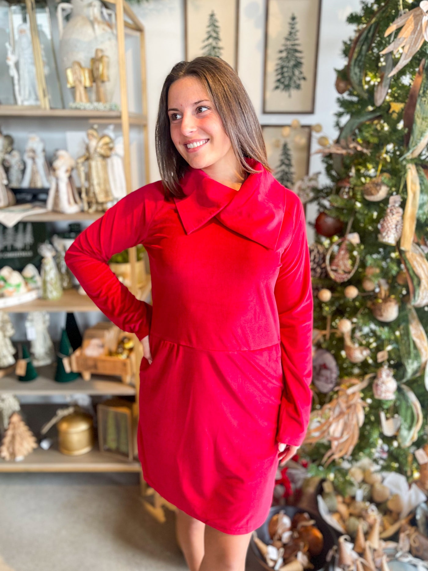 Dory Red Corduroy Dress