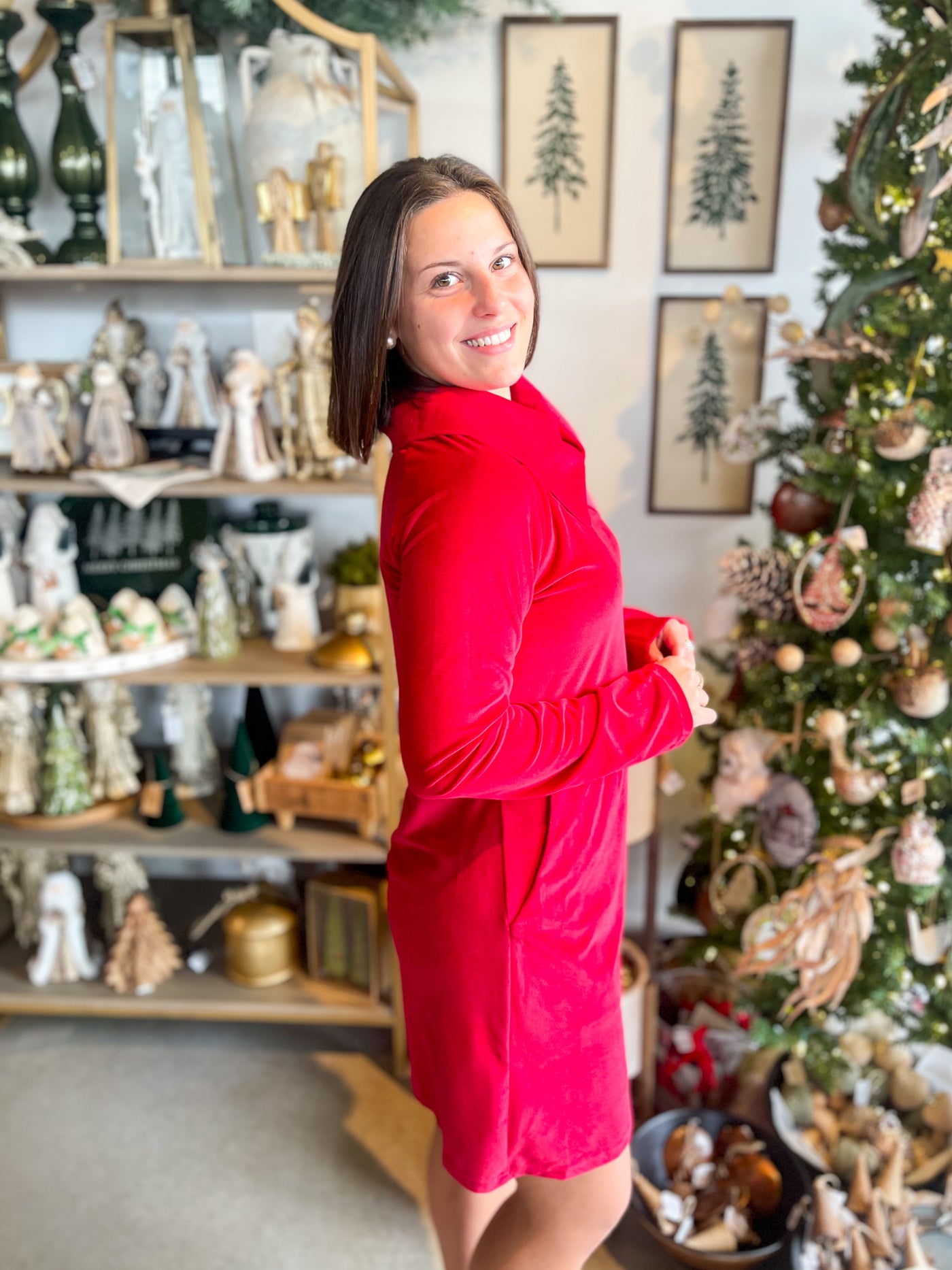 Dory Red Corduroy Dress